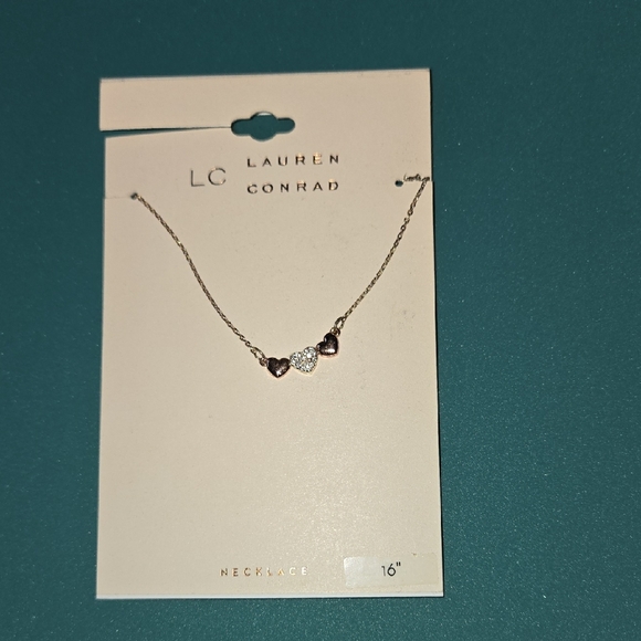 LC Lauren Conrad Jewelry - LC Lauren Conrad Silver Necklace with Purple Hearts